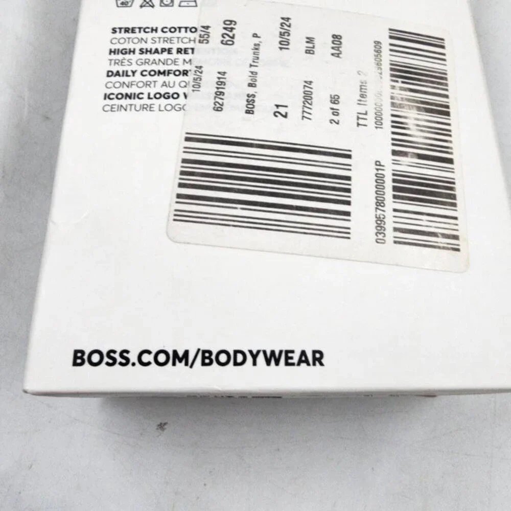 Boss Bold Logo Band Trunks Men's M Black/Navy/Burgundy Elastic Waist - Pack Of 3